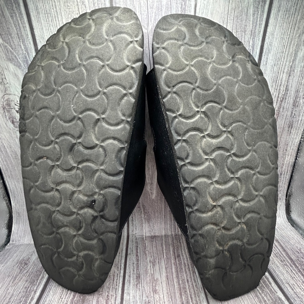 PALM ANGELS Double Strap Leather Slide Sandals Black White Logo + Box & Dust Bag - Picture 11 of 14